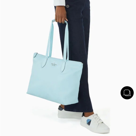 NWT KATE SPADE Mel Nylon Packable Tote AQUA POOL COLOR - Picture 2 of 5